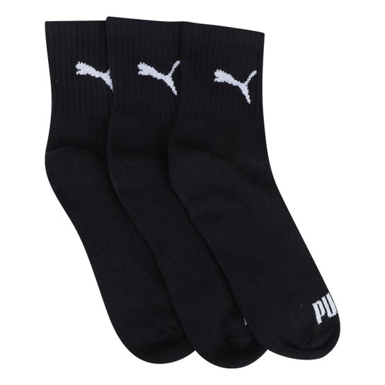 Meia Cano Médio Puma Logo c/ 3 Pares