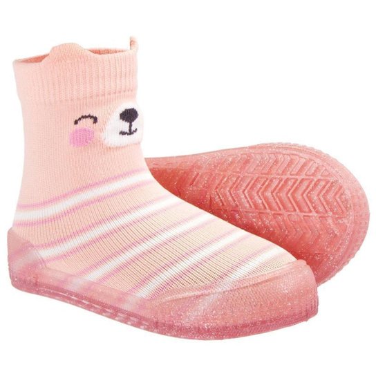 Meia com Sola Infantil Menina Comfort Pimpolho