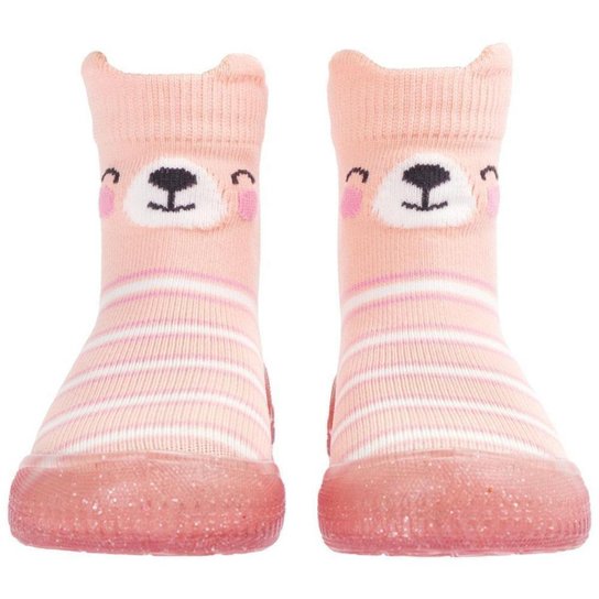 Meia com Sola Infantil Menina Comfort Pimpolho