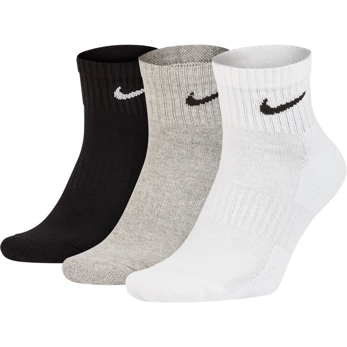 Meia Nike Cano Médio Everyday Cushion Pacote C/ 3 Pares - Preto+Cinza |  Allianz Parque Shop