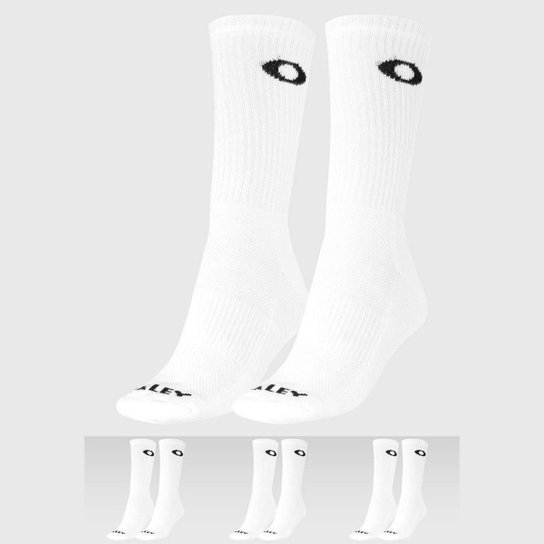 Meia Oakley Essential Crew Sock Alto Kit 3 Pares Masculina
