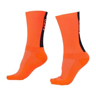 Meia Para Ciclismo MTB B.V. Cano Médio Unissex Laranja Neon - ALARANJADO/PRETO UNICO