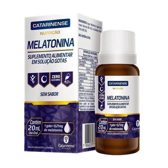 Melatonina em Gotas - 20ml Sem Sabor - Catarinense Nutrição