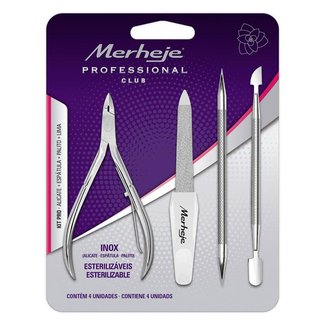 Merheje Manicure Profissional Kit – Alicate + Lima + Palito + Espátula Kit