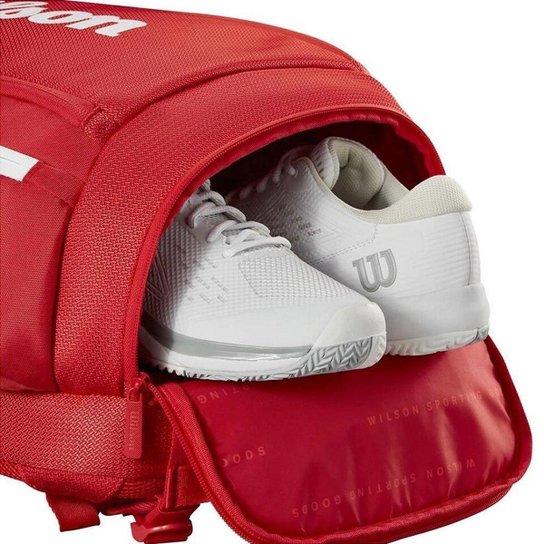 Mochila de Tenis Wilson Super Tour Red 49 Litros Vermelha