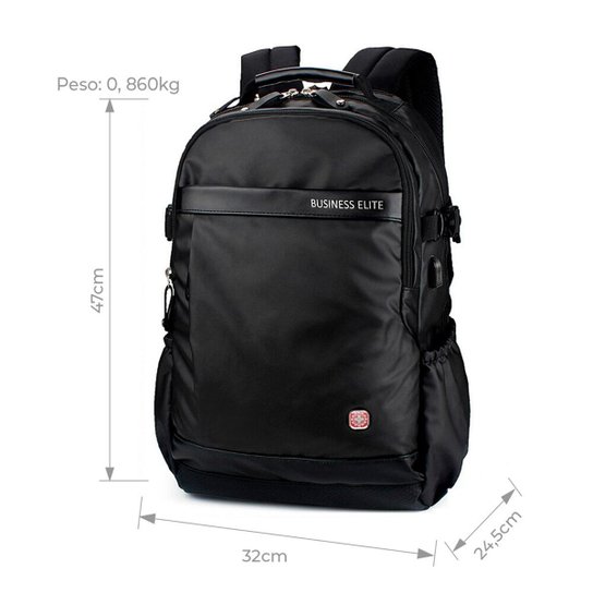 Mochila Executiva CrossWave Antifurto Masculina Impermeável Notebook Resistente 36 Litros