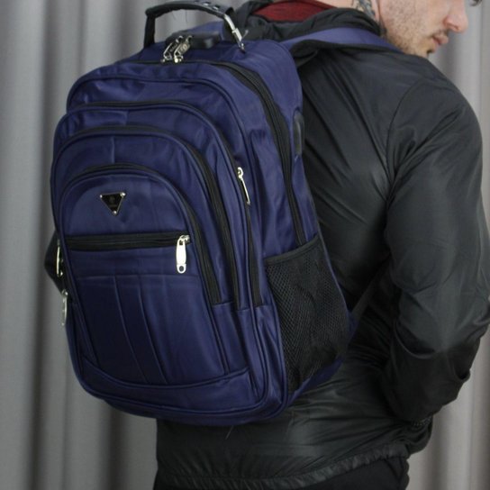 Mochila Executiva Notebook Impermeável Reforçada Senha Antifurto Faculdade Trabalho com Porta USB