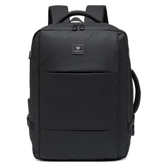 Mochila Executiva Viagem Grande  Notebook  feminina Masculina - Preto 21l