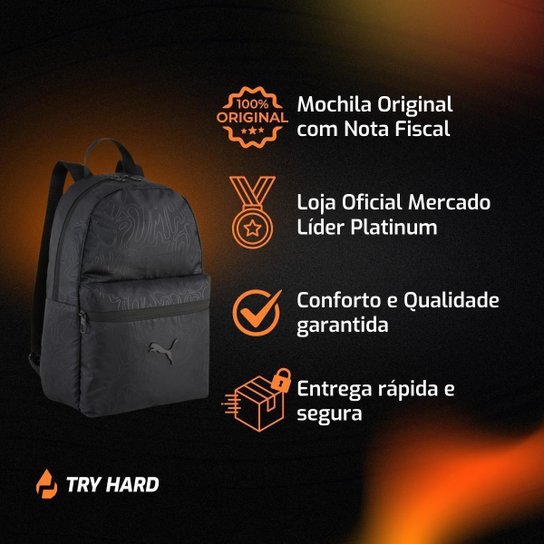 Mochila Feminina Pequena Puma Original Casual Adulto