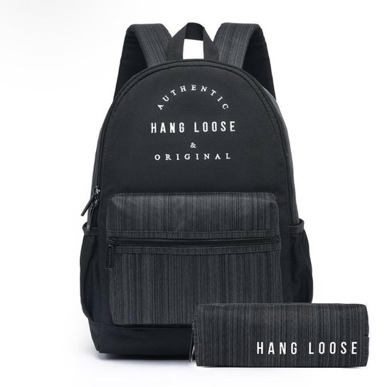 Mochila Hang Loose + Estojo Hang Loose Kekoa Resistente Espaçosa 19 Litros