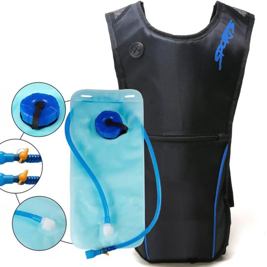 Mochila Hidratação Impermeável Para Ciclismo com Refil De 2 Litros Azul