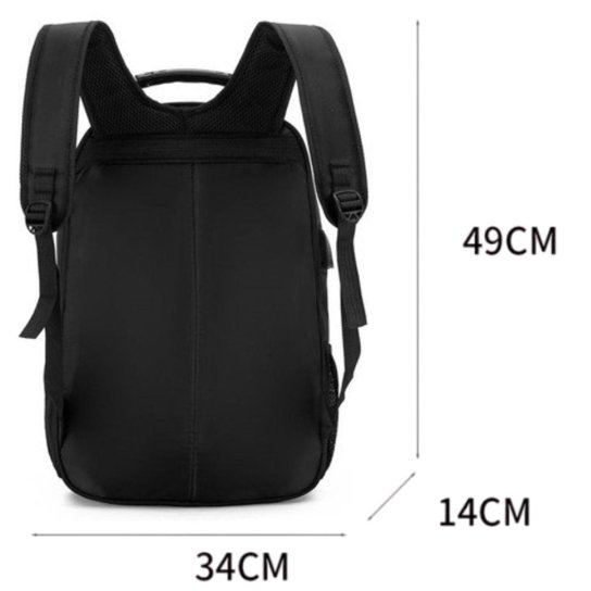 Mochila Impermeável Notebook Laptop Super Reforçada Alça Cabo de Aço + USB - Abafarto