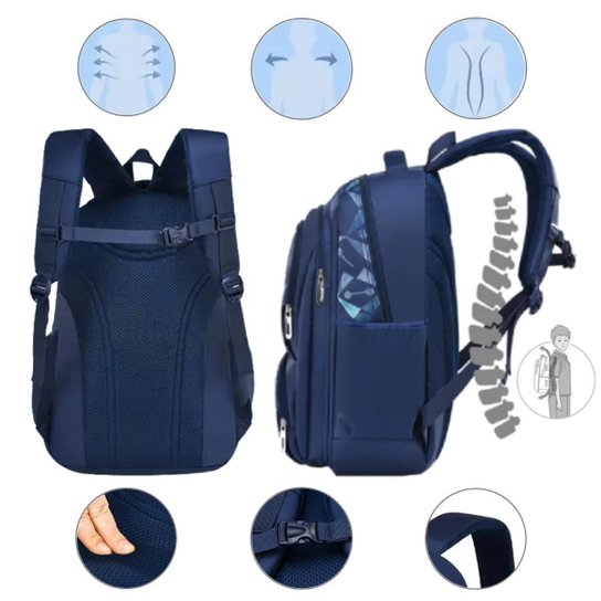 Mochila Masculina Bolsa Escolar Meninos Grande Espaço Lápis Fichario Porta Notebook