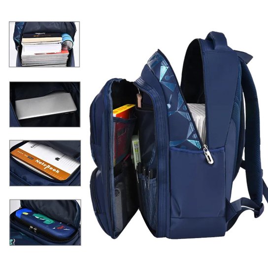 Mochila Masculina Bolsa Escolar Meninos Grande Espaço Lápis Fichario Porta Notebook