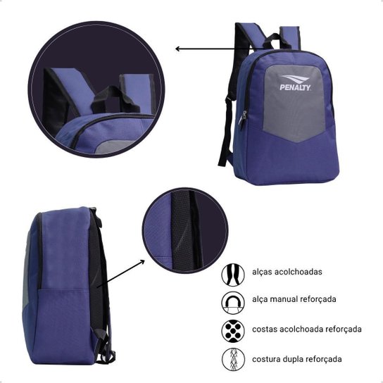 Mochila Penalty 1 Bolso 20L Alça Reforçada Costura Dupla
