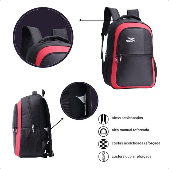 Mochila Penalty 5 Bolsos 20L Resistente Durável Esportivo