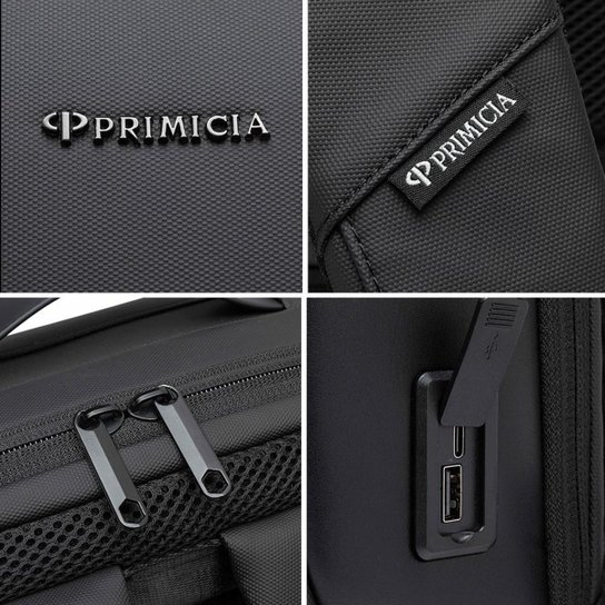 Mochila Primicia Executiva Notebook Cadeado USB 22,5L Resistente Espaçosa