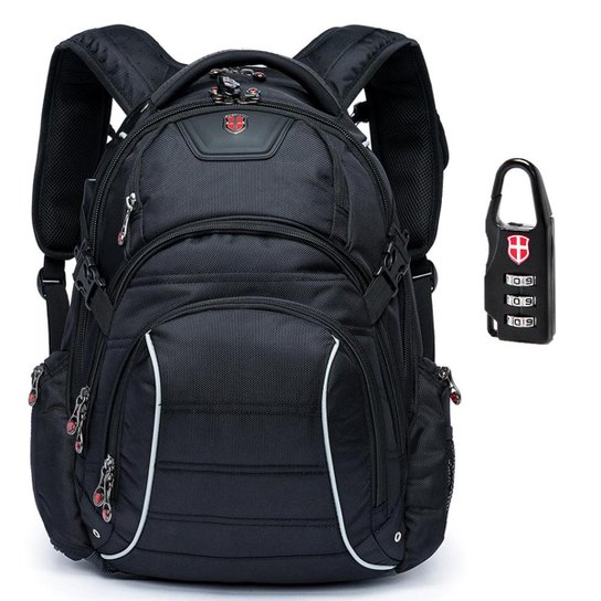 Mochila Swissport P/ Notebook ipad Executiva C/ Cadeado 36 Litros