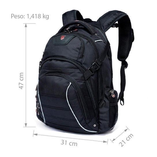Mochila Swissport P/ Notebook ipad Executiva C/ Cadeado 36 Litros
