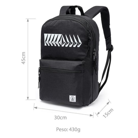 Mochila Volcom Notebook Bolsa Casual Reforçada Faculdade Impermeável Viagem 20 Litros