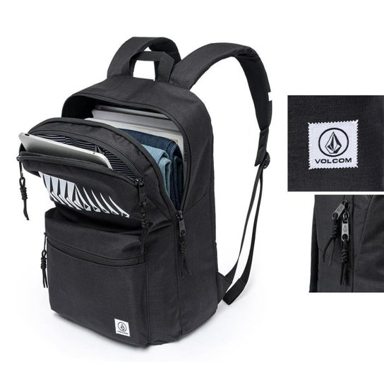 Mochila Volcom Notebook Bolsa Casual Reforçada Faculdade Impermeável Viagem 20 Litros