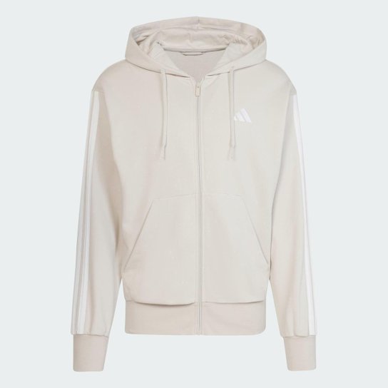 Moletinho Adidas Capuz Zíper Essentials Três Listras Masculino