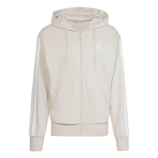 Moletinho Adidas Capuz Zíper Essentials Três Listras Masculino