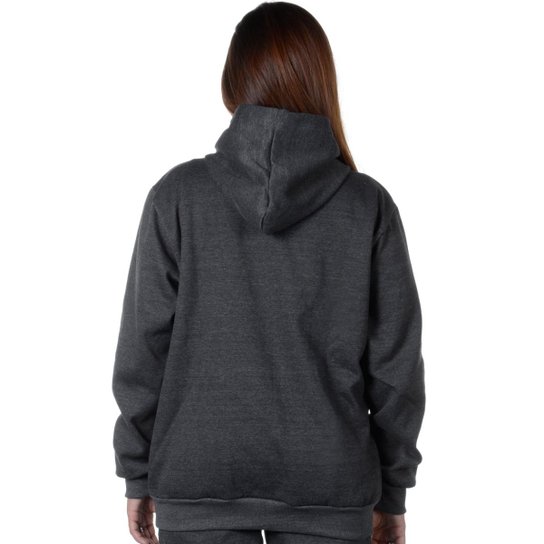 Moletom Aberto Suffix Canguru Com Bolso Feminino