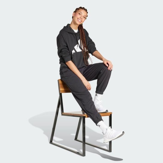 Moletom Adidas Capuz Essentials Big Logo French Terry Loose Feminina