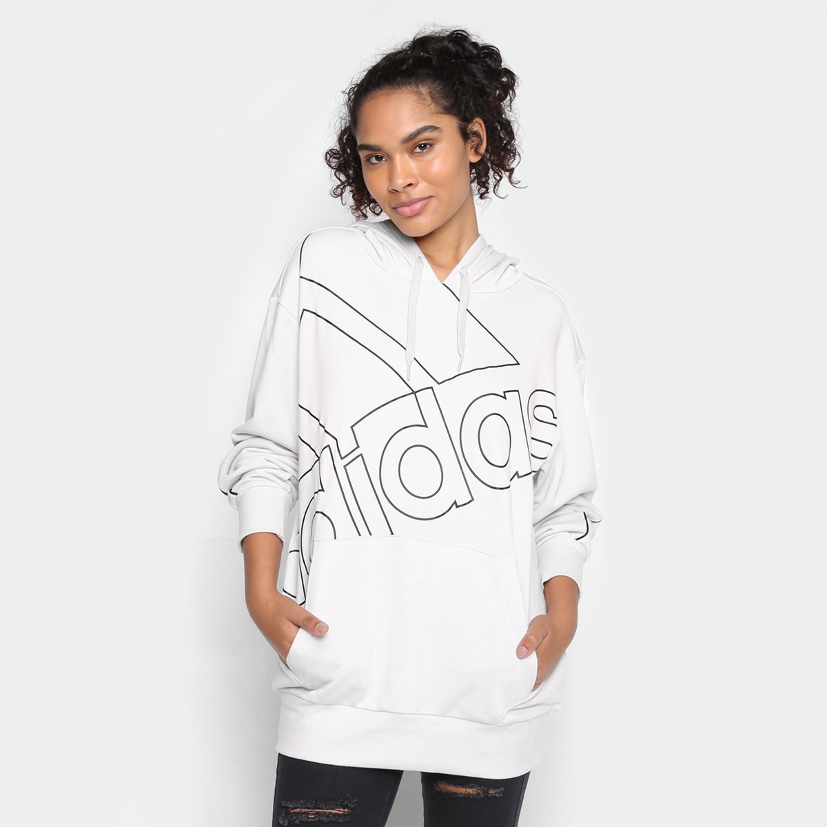 white adidas moletom com capuz womens