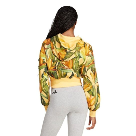 Moletom Adidas com Capuz Farm Rio Feminino - Amarelo e Verde M