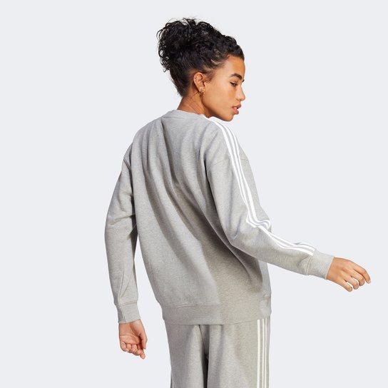 Moletom Adidas Essentials 3 Listras Feminino