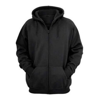 Moletom Blusão Masculino/Feminino Moletom Casaco Ziper Blusa Frio Preto