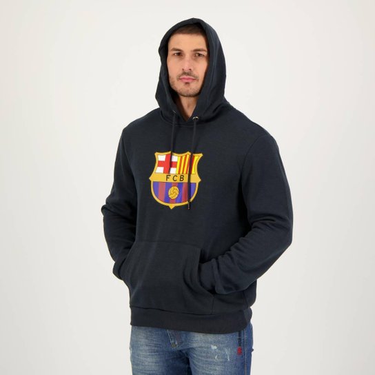 Moletom Canguru Barcelona Escudo Preto