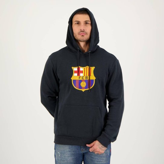 Moletom Canguru Barcelona Escudo Preto