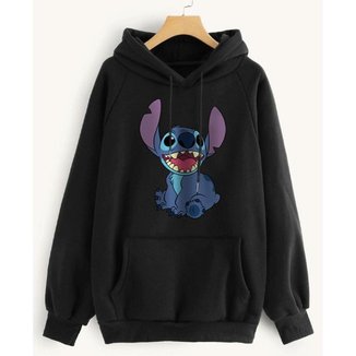 Moletom Canguru Stitch Lilo Fofo Tumblr Blusa de Frio Algodão