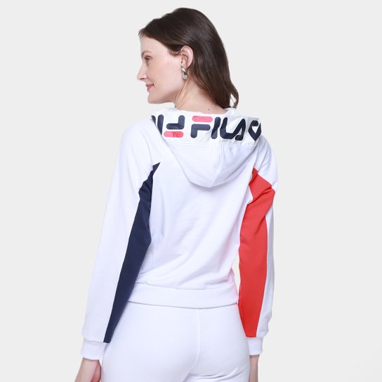Moletom Com Capuz Fila Color Block Letter Feminino