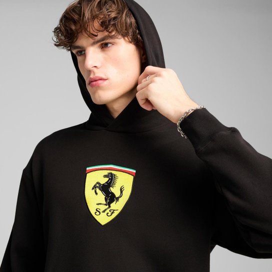 Moletom com Capuz Scuderia Ferrari Race Big Shield Masculino