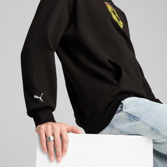 Moletom com Capuz Scuderia Ferrari Race Big Shield Masculino