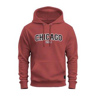 Moletom Estampado Premium Canguru Flanelado Com Capuz Chicago USA