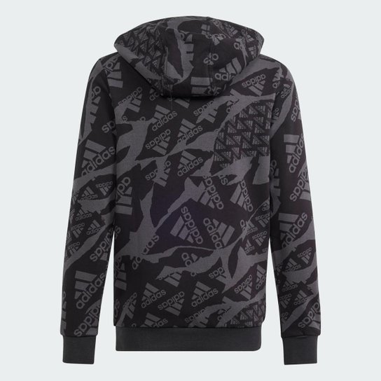 Moletom Infantil Adidas com Capuz Estampado Essentials