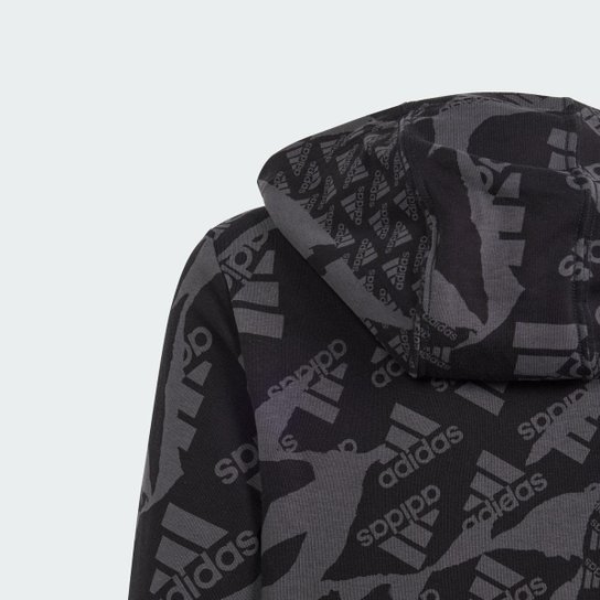 Moletom Infantil Adidas com Capuz Estampado Essentials