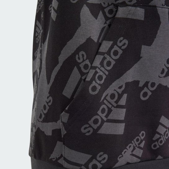 Moletom Infantil Adidas com Capuz Estampado Essentials