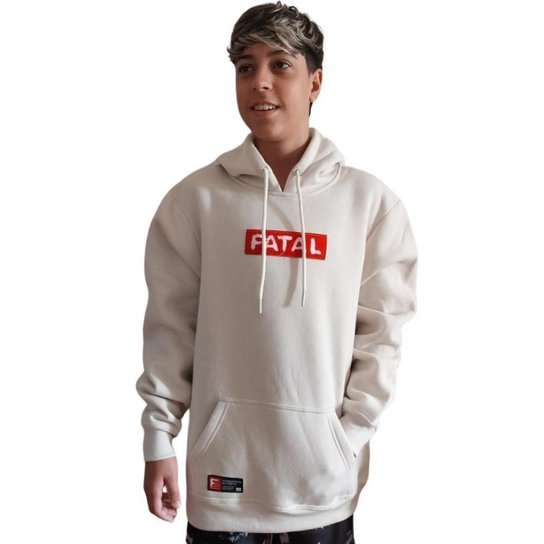 Moletom Masculino Fatal Canguru Bege 30213