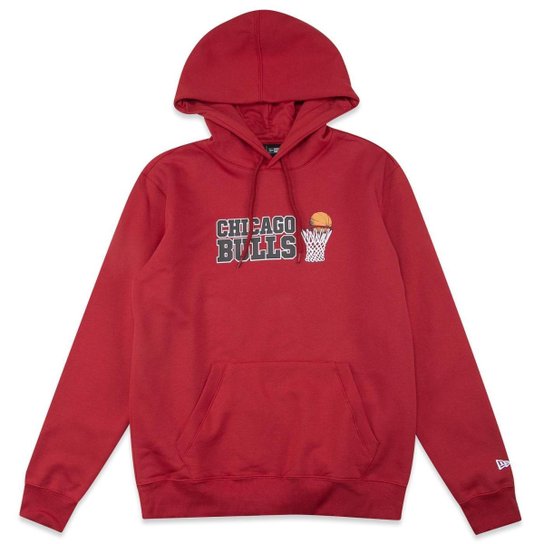 Moletom New Era Plus Size Canguru Fechado NBAChicago Red Bulls Masculino