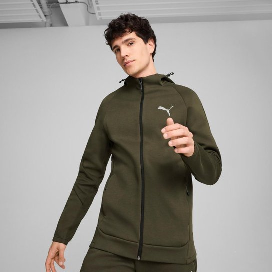 Moletom Puma com Capuz EVOSTRIPE Full-Zip Masculino