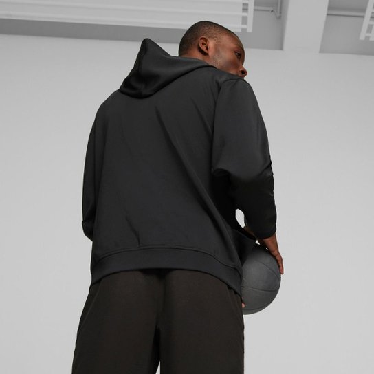 Moletom Puma com Capuz Fit Double Knit Full-Zip Masculino