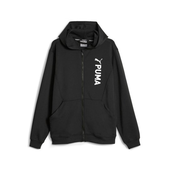 Moletom Puma com Capuz Fit Double Knit Full-Zip Masculino