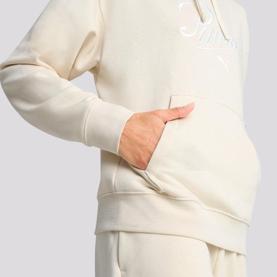 Moletom Puma ESS Script Feminina Off White