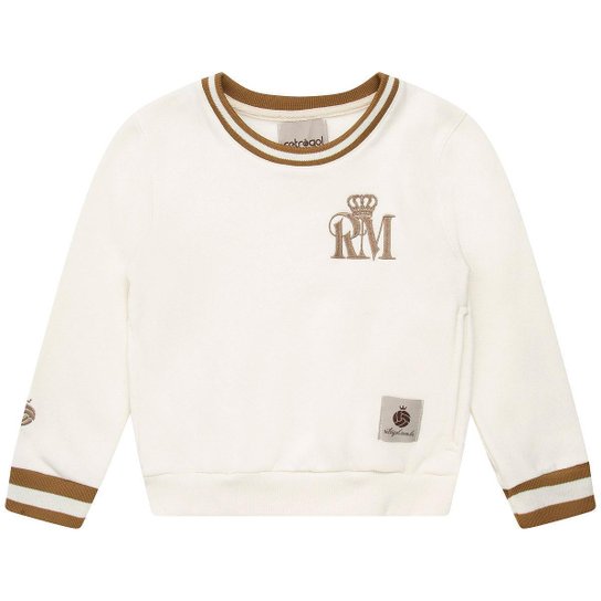 Moletom Real Madrid Retrô Off White Infantil Juvenil